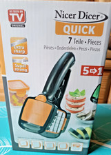 Genius Nicer Dicer Quick Set di 7 pezzi di affettatrice universale - arancione NUOVO & IMBALLO ORIGINALE
