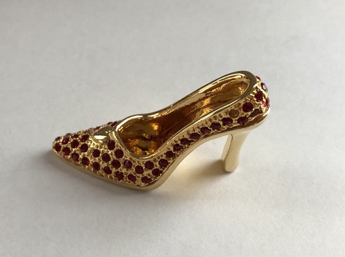 Set 3 LE TRESOR Red Crystal Purse Trinket Box Hat & Shoe by Eclipse Home Decor - Picture 5 of 18