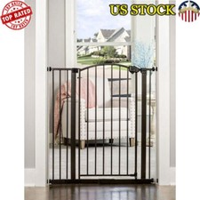 Extra Tall Baby Walk Through Arched Safety Gate 29-35 In Wide Steel Construction