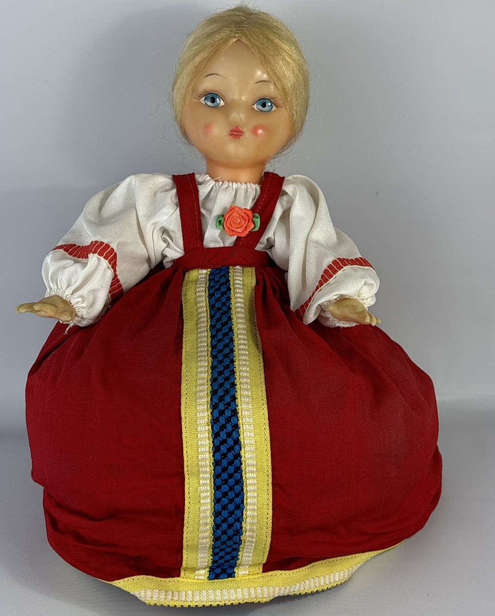 VTG Russian Teapot Cozy Girl Doll Insulated Kettle Warmer Cover