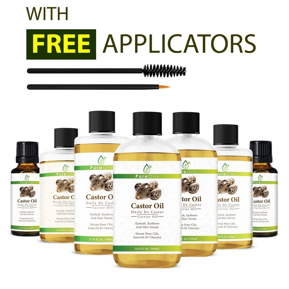 PUREOILS 100% Pure Castor Oil Cold Pressed- Hair, Skin, Nails, Body Massage Fast Delivery