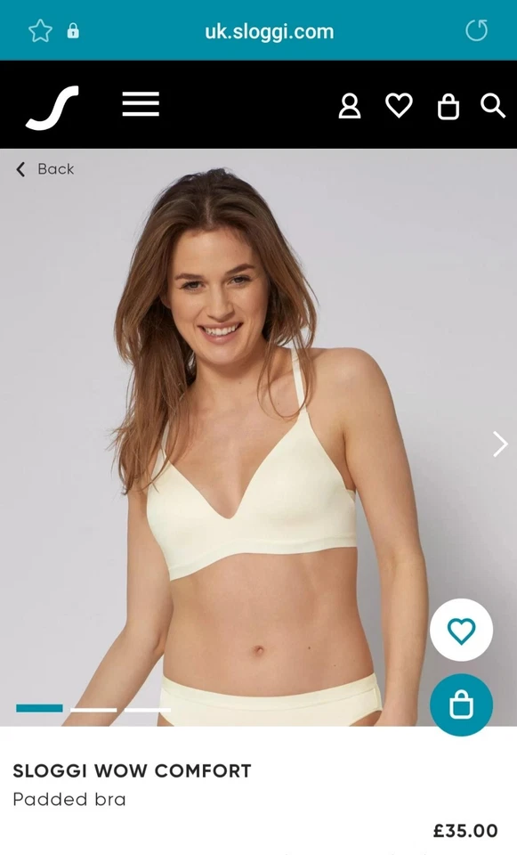 С ЯРЛЫКАМИ/SLOGGI/дамы/женщины с белый Wow комфорт с подкладкой бюстгальтер - размер 32C - Изображение 4 из 4