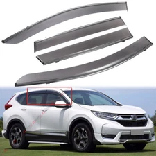 For 2017-2022 Honda CRV CR-V Chrome Trim Smoke Tinted Window Visor Rain Guards