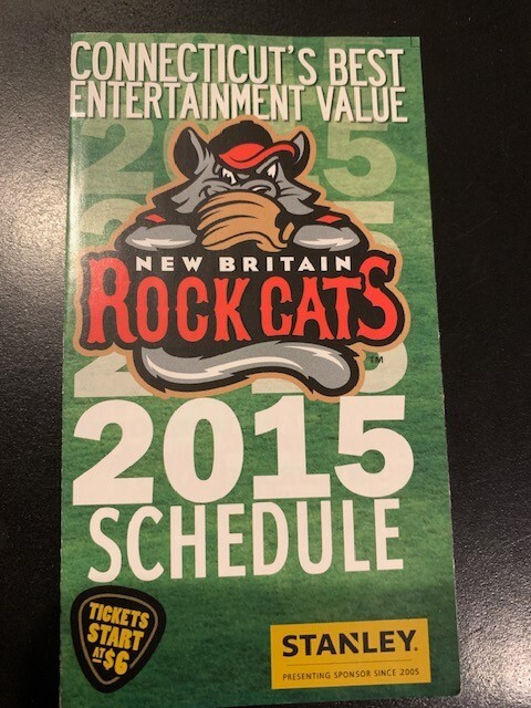 2015 New Britain (CT) Rock Cats Baseball Pocket Schedule