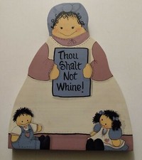 'Thou Shalt Not Whine' Handmade Wood Wall Art, 8.75"x11", Used.