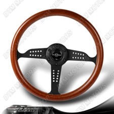 14-inch W-power 350mm Dark Wood Mahogany Black Spoke 2 Deep Dish Steering Wheel 14-inch W-power 350mm Dark Wood Mahogany Black Spoke 2 Deep Dish Steering Wheel