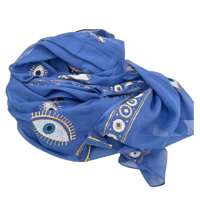 Nomad Sari On the Med Kollektion - Pario- Handgem. Evil Eye-Design in blau