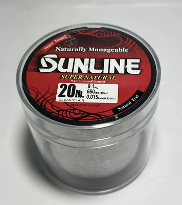 Sunline Super Natural Monofilament - 660 Yard Spool 20 LB.