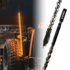 4ft Amber Lighted  LED Whip Lights CB Radio Antenna For UTV ATV Truck JEEP SUV