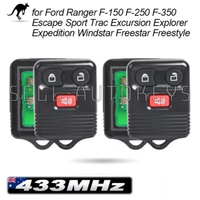 2x Suitable for Ford Escape Explorer F-150 F-250 3 Buttons Remote Control Fob - image 1 of 4