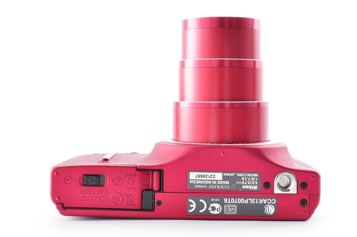 Nikon Coolpix S9500 Red AS-IS for Repair Lens Error Unable
