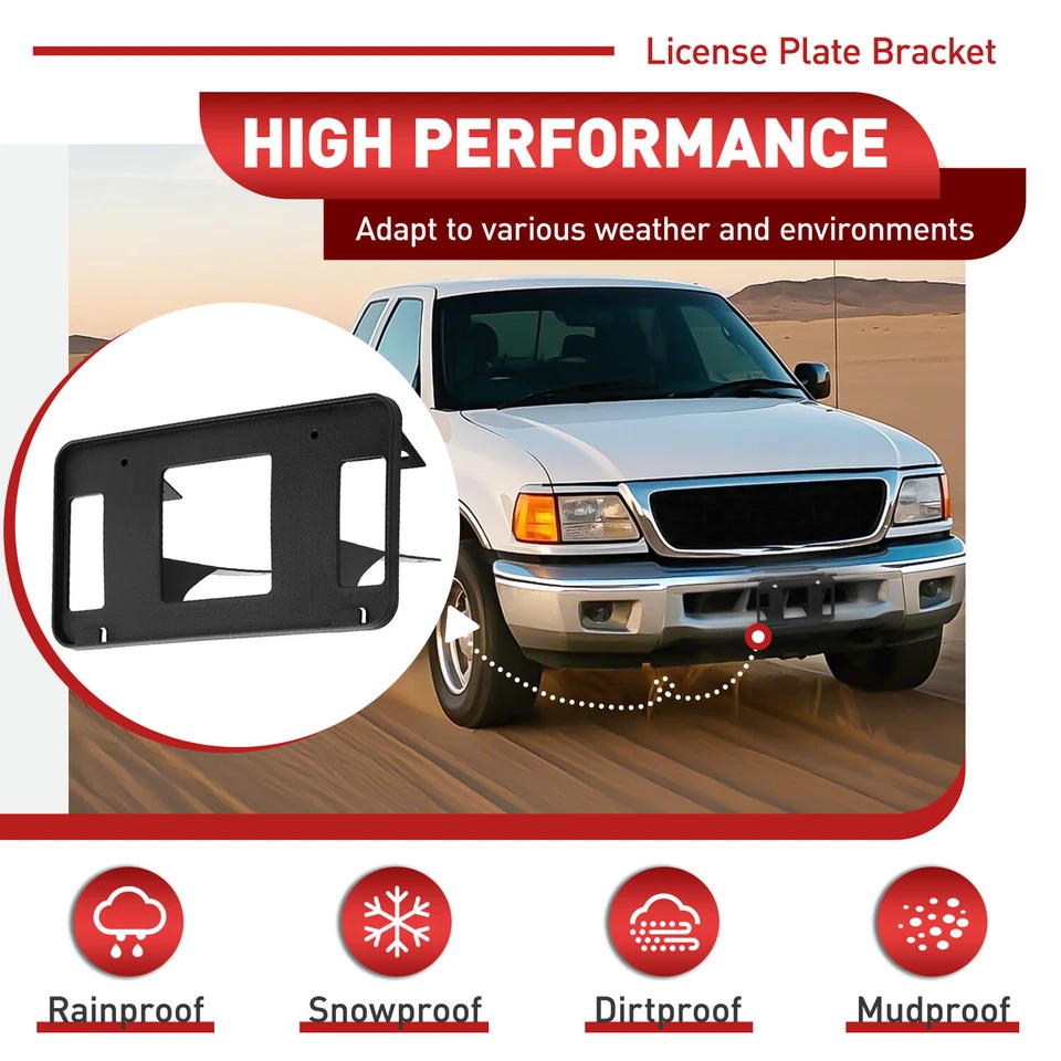 Front License Plate Bracket Holder For 1999-2004 Ford F-150 F150 #FO1068120 - Image 4 of 4