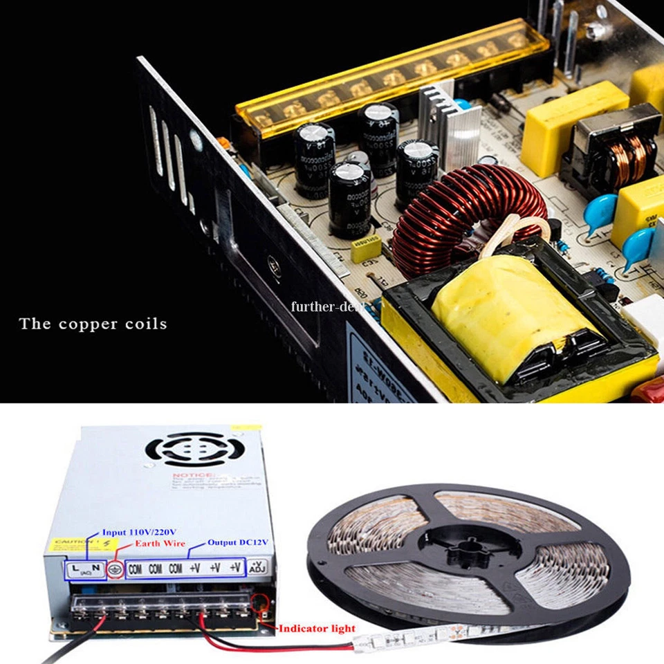 AC 110-220V TO DC 5V 12V 24V Switch Power Supply Drive Adapter LED Strip Lights - Image 4 of 4