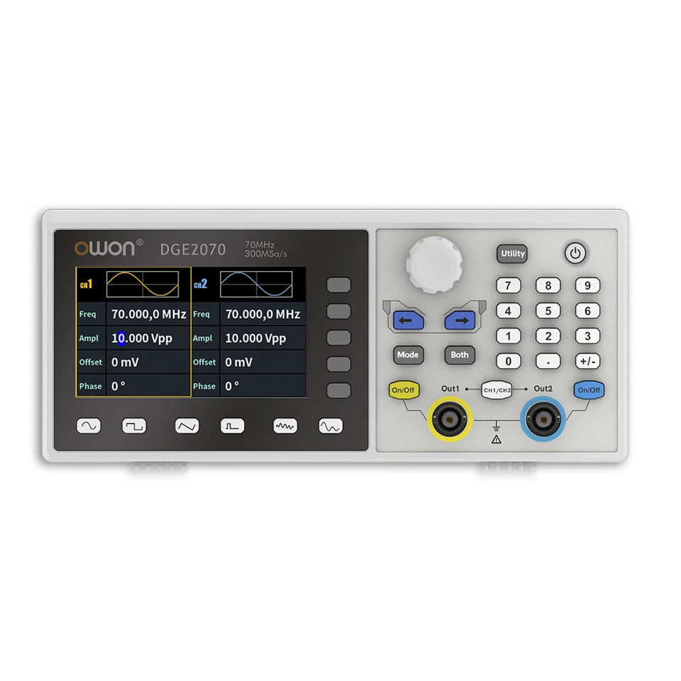 OWON DGE2035 35MHz / DGE2070 70MHz Waveform Generator 300MSa/s Sample Rate 2CH - Image 2 of 4