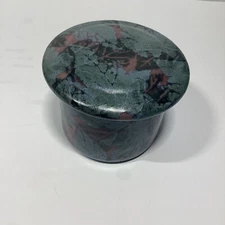 Studio Art Pottery French Butter Keeper Stoneware Blue/Pink Leaf Gorgeous Glaze