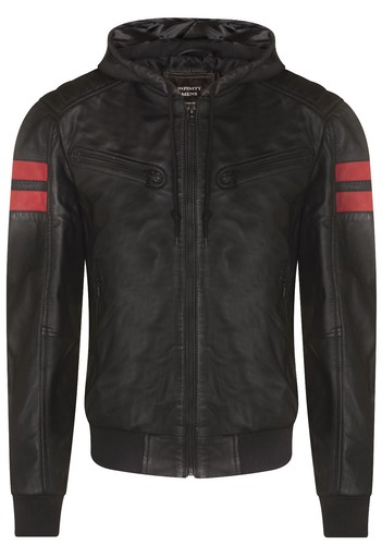 Blouson Bomber En Cuir Pour Homme : Veste Zippée Intégrale Pour