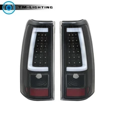 For 2003-2005 06 Chevrolet Silverado 1500 2500 Black Tail Lights Tail Lamp LED