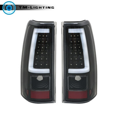 For 2003-2005 06 Chevrolet Silverado 1500 2500 Black Tail Lights Tail Lamp LED