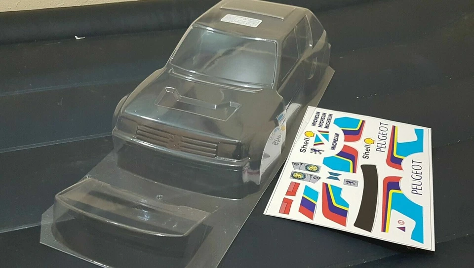 0400 - Carrozzeria body RC scala 1/10 Peugeot 205 GTI RALLY-TOURING+ALETTONE - Immagine 2 di 4