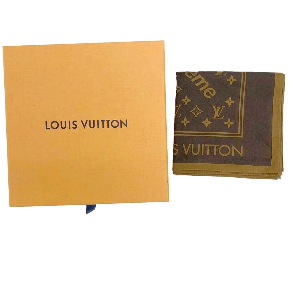 Foulard bandana Supreme x Louis Vuitton LV monogramme marron 100%