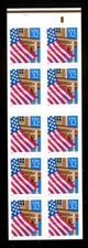 US Pane #2921a 32c Flag over Porch  Not Folded P# 21221, p2921a0
