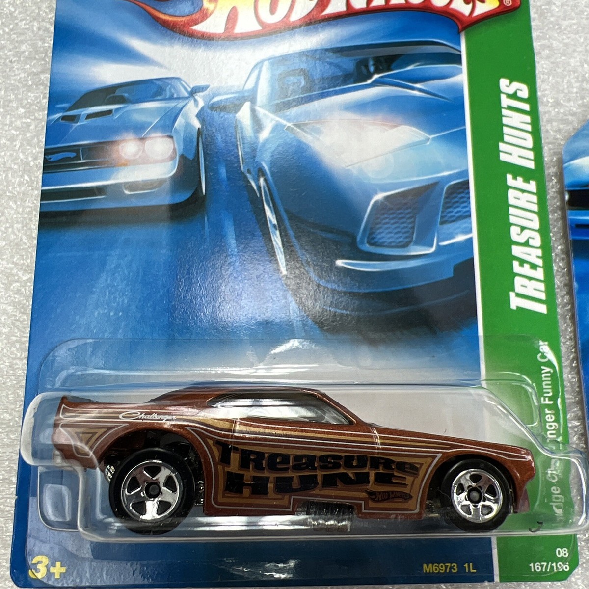 2008 Hot Wheels(2)Treasure Hunt #167 Brown Dodge Challenger Funny