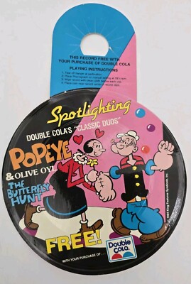 1984 Popeye & Olive Oyl Spotlighting Record Double Cola's The Butterfly Hunt