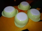 Lot of 4 Vintage Lt. Green Pyrex 8 Oz Casserole Dishes  (no covers)