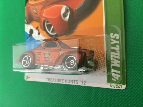 HOT WHEELS 2012 '41 WILLYS REGULAR TREASURE HUNT MOC VHTF B64 - Picture 5 of 8