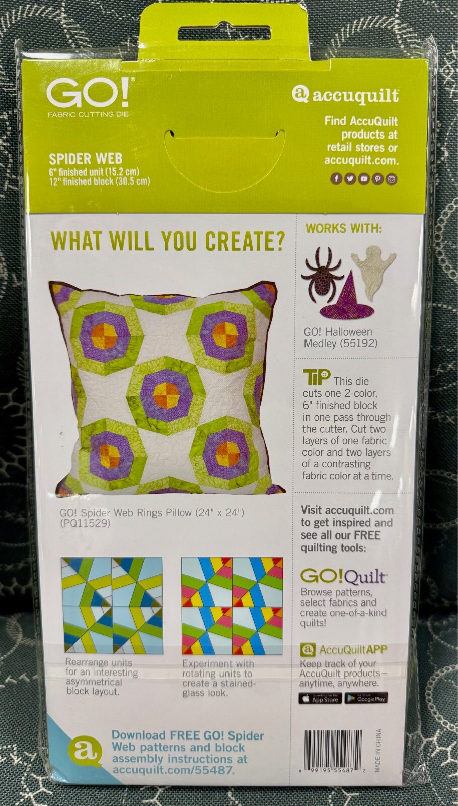 Accuquilt GO! Spider Web Fabric Cutting Die 55487 -NEW