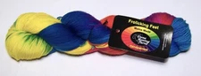 480 yds Done Roving FROLICKING FEET Handpainted Merino sock yarn STREET PARTY