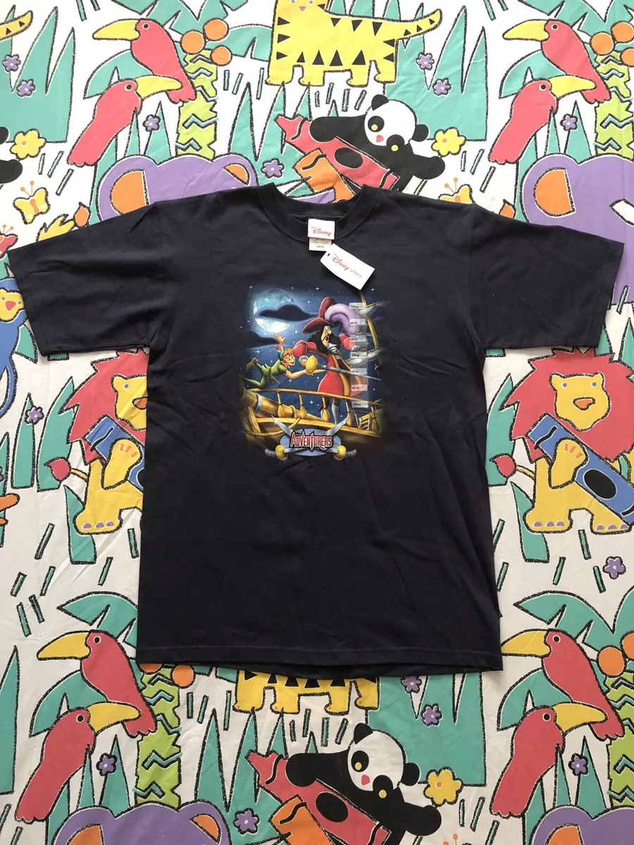 Vtg Disney Adventure Peter Pan Captain Hook T-Shirt Adult Large-Medium New  W Tag