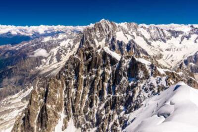 Wandbild: Snowy Mountains in Chamonix, Mont Blanc, Haute-Savoie, Alpen [...]