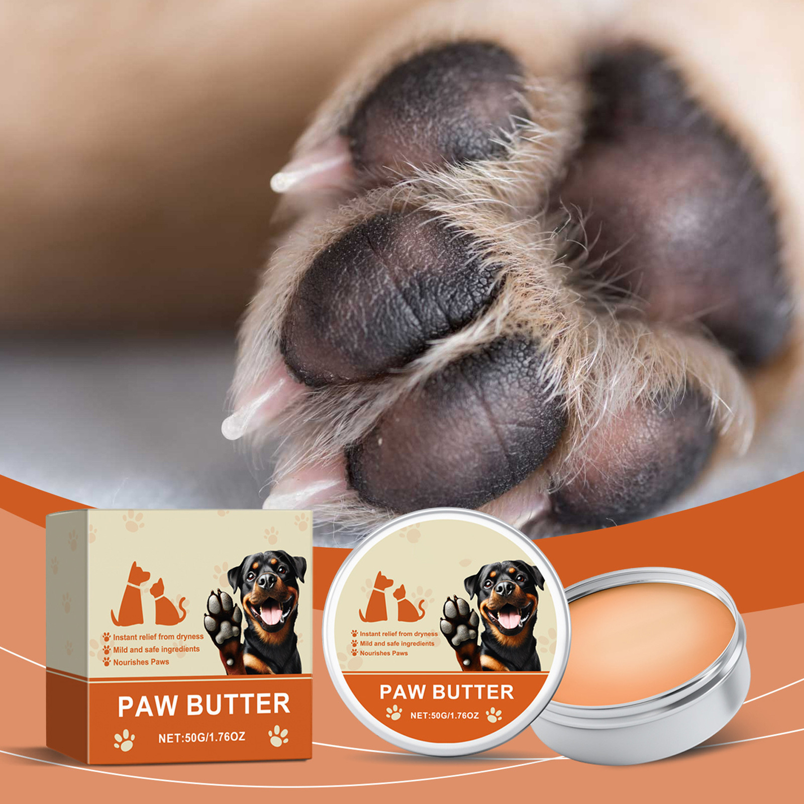 Natürliche feuchtigkeitsspendende Pfotencreme für Hunde, Katzen, Hunde, Hausti