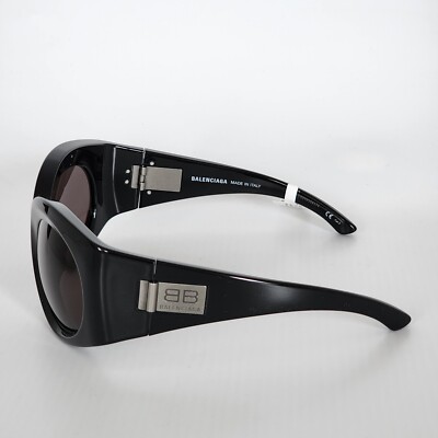 ?BALENCIAGA BB0189S Bold Round BB Logo Sunglasses 001 Black  display picture 2