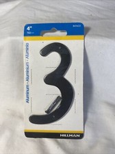 Hillman 841622, 3 - 4" Black Nail On Aluminum House Mailbox Number
