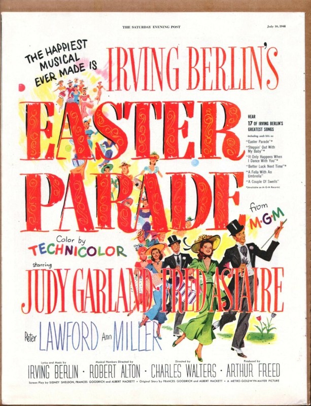 1948 Irving Berlin's EASTER PARADE Judy Garland Original Vintage Movie Promo Ad