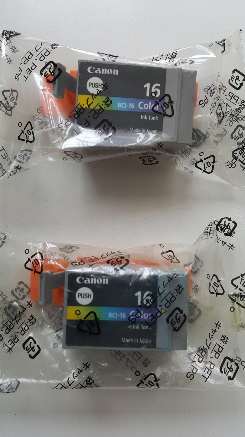 BCI-16 2 X Canon Tri-Colour Ink Cartridges, BCI-16 Genuine, Canon 16