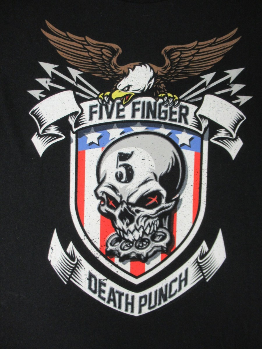 Five Finger Death Punch Interface Skull T-Shirt - Official Band Tee, Black, Unisex Size L - View #5