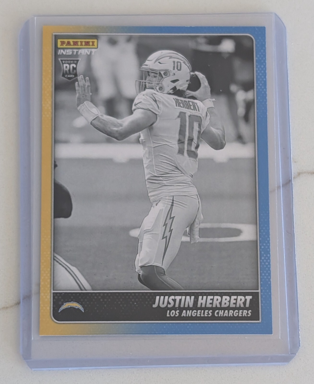 2020 Panini Instant Black and White Rookie Card Justin Herbert #BW14, 1/518