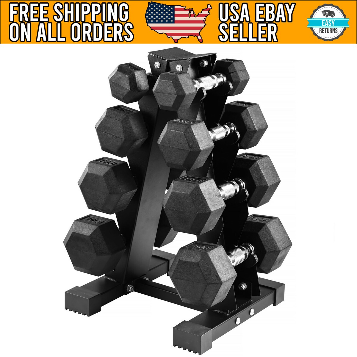 Cap 100 Lb Dumbbell Set With Rack Cap Dumbbells With Rack Cap - Main Image