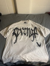 Revenge st Michaels Graphic Print Men's T-Shirt White Black Large Crew Neck