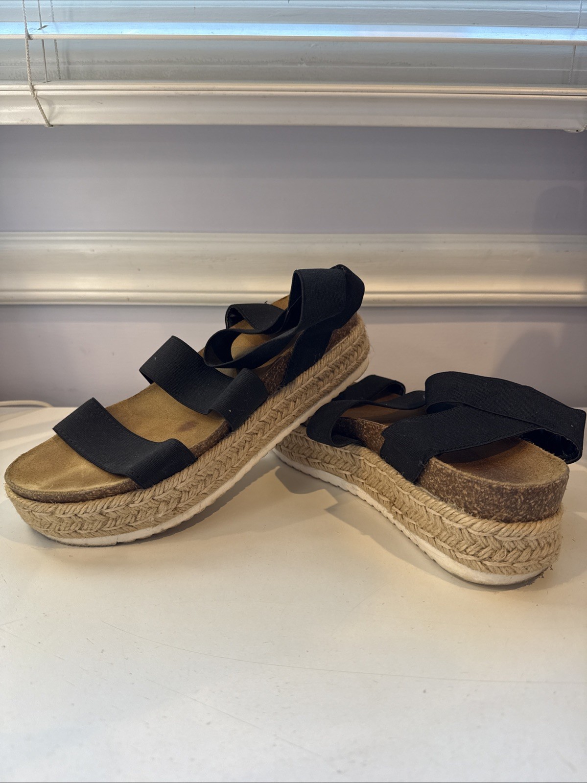 Steve Madden Women's Sandals Black/Tan Size 8 US Open Toe Ankle Strap