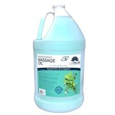 La Palm Aromatherapy Massage Oil, Spearmint Eucalyptus, One Gallon. Natural