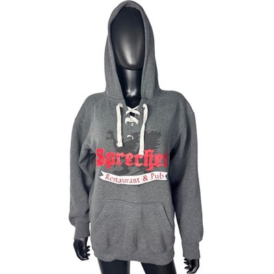 J americaSprecher's Restaurant Pub Gray MHoodie Sweatshirt Lace Up Neck Pullove