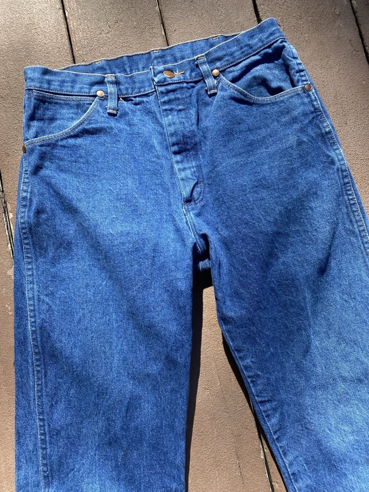 Jeans Vintage Wrangler 13MWZ Denim Azul 30x32 Hechos en EE. UU. Vaquero Western Foto 2 de 4