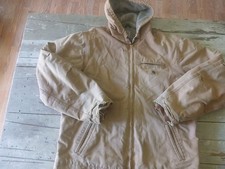 Carhartt J141 Sierra Jacket Mens 2XL Brown Sherpa Lined Sandstone Duck Hooded