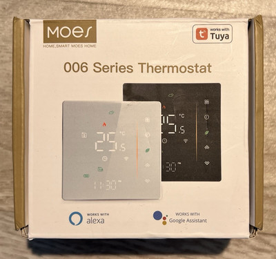 Moes Zigbee Raumthermostat BHT-006GAZB Weiß Tuya Alexa