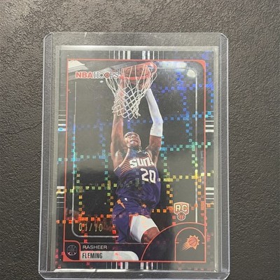 Rasheer Fleming 2025-26 Topps NBA Hoops Black Light Burst /10 RC Suns #255