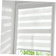Zebra Roller Shades, Cordless Zebra Blinds for Window, Window 52"W x 72"H White